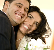 Man and woman smiling for picture